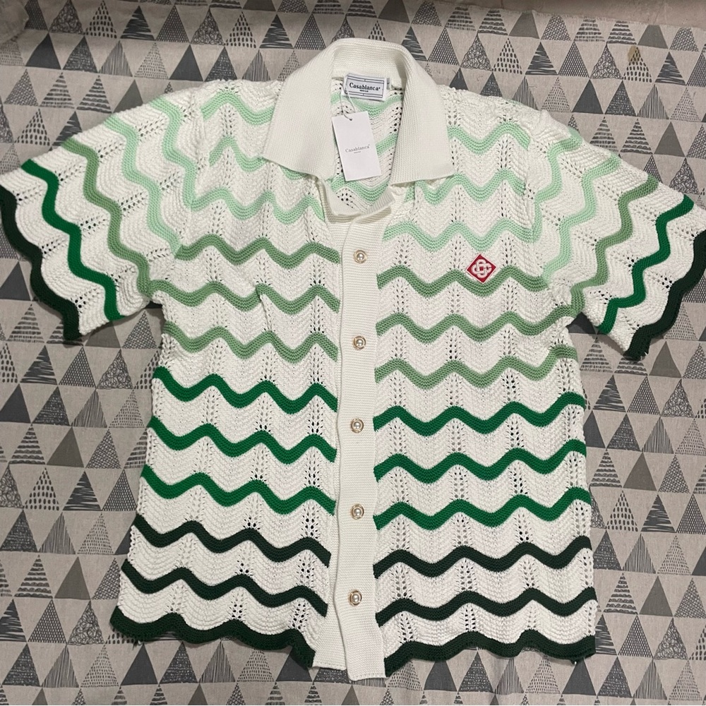 Casablanca Wavy Gradient Crochet Shirt